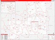 Waterloo-Cedar Falls Metro Area Wall Map Red Line Style